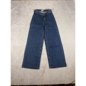 the drop kori jeans wide leg nwt raw‎ hem fray 26